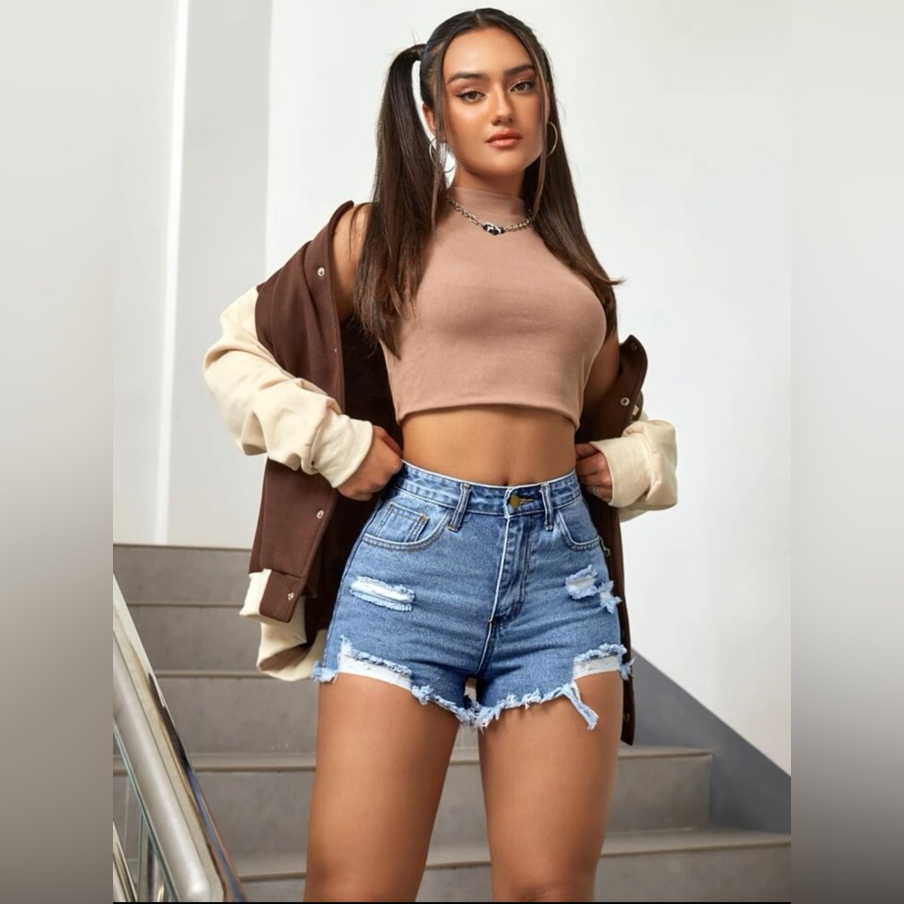 Short Ripped Jean Shorts